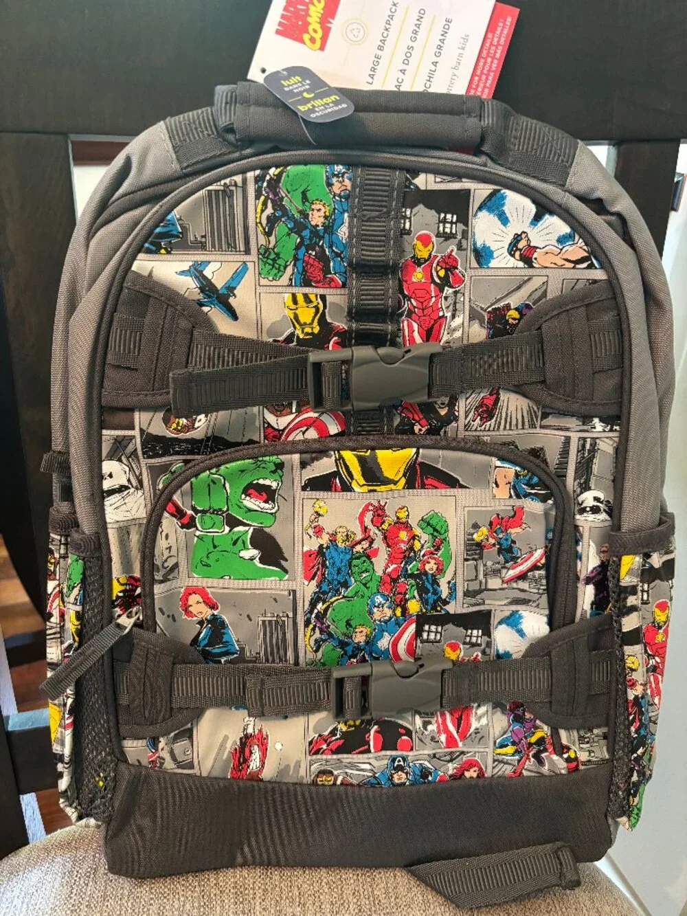POTTERY BARN School Backpack MARVEL COMIC AVENGER HERO Size LARGE TRAVEL KID